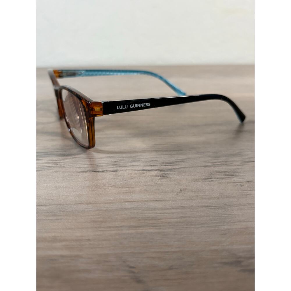 LULU GUINESS Eyeglasses LR 1.5 52 17 135 Brown‎ Blue Turtle Shell EUC